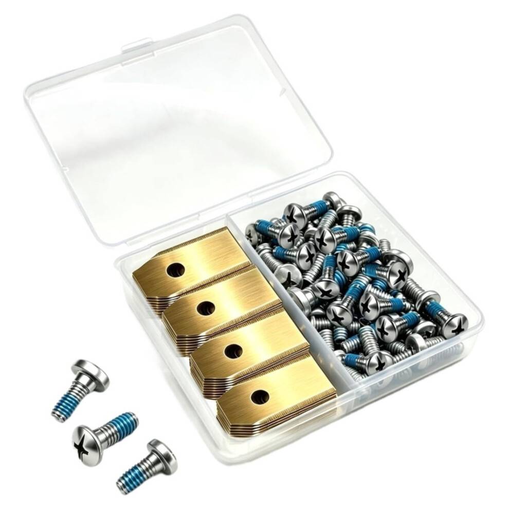 30x Replacement Blades for Navimow I105E I205 I208 H500E Titanium Coated, 30 Screws with Fuse Lacquer, Box, I110E