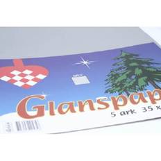 Glanspapir sølv 35x50cm 5ark