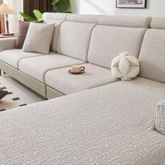 1pc Stretch Sofa Seat Cushion Cover, Warm & Comfortable All Season, Non-Slip, Waterproof, Fashion Sofa Cover Fitted For L-Shape Or 1-4 Seat Sofa, Home - Light Grey - Single Seat,2 Seater,3 Seater,4 Seater,Sofa Back Covers,L-shaped,Sofa Back Cover M,Sofa Arm Cover