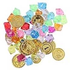 150 St leksak barn leksaker toys leksakspengar leksaker för barn festtillbehör barns leksaker barnleksaker skatt för piratfest pirat pärlor diamant- guld- skattjakt