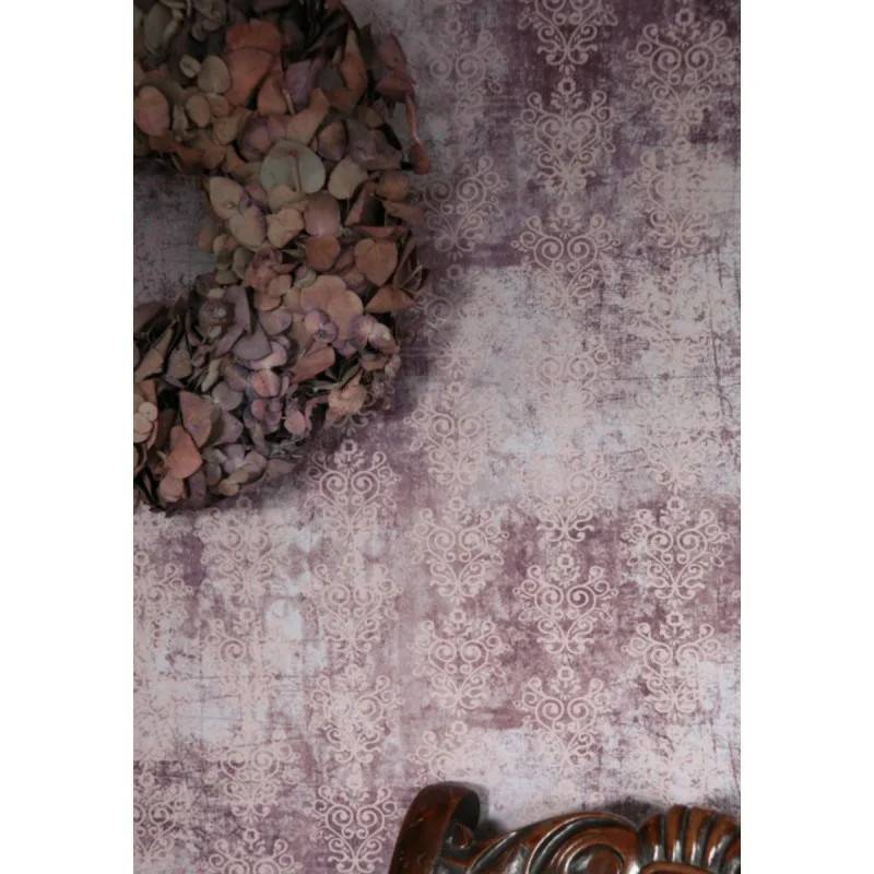 Vintage Tapet Dark lavender med Faded rose/Lilla mønster B53cm x 10m Vintage Kalkmaling