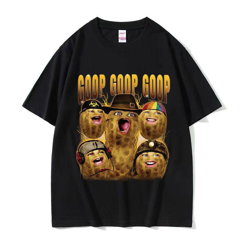 Rolig The Burnt Peanut GOOP Grafisk T-shirt Herr Dam Harajuku Vintage Överdimensionerad T-shirt Casual 100% Bomull T-shirts Streetwear cm black