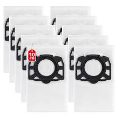 LOOHAOC 10 stycken KFI 487 Dammsugarpåsar för Kärche r WD4/WD5/WD6, MV 4/MV 5, WD5P/WD6P, Kärcher 2.863-006.0-Fleece Filterpåsar för Våt- Och Torrdammsugare