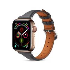 Slim Læderrem Apple Watch Series 8 41mm Sort