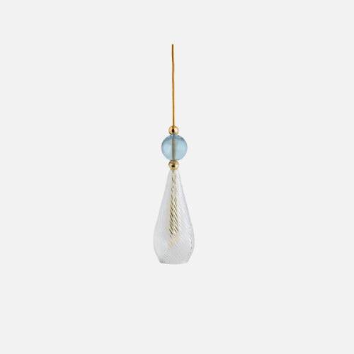 Smykke Pendant lamp M Crystal swirl Topaz blue ball