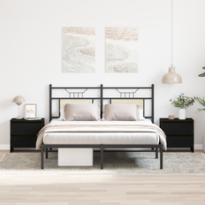 vidaXL Natbord 2 stk Sort Eg 45x34x44,5 cm Konstrueret Træ