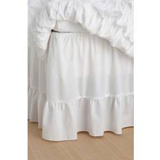 Ellos Home - Sengekappe Juliette Giant i vasket bomuld 52 cm - Hvid - 90X200