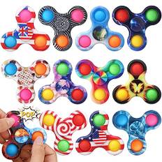 12 Pack Bubble Pop Fidget Spinner Sensorisches Spielzeug Ostereierfüller, Push Popper Squeeze Fidget Spielzeug für Stress Linderung, Geburtstagsgeschenke Party Gefälligkeiten Klassenzimmer Preis
