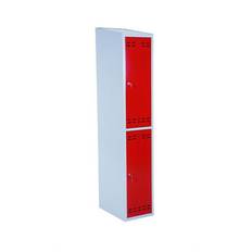 Garderobe, rød/grå 2 låger