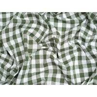 Minerva Core Range 5/8 inch Gingham Check Yarn Dyed Cotton Chambray Fabric - Khaki Green