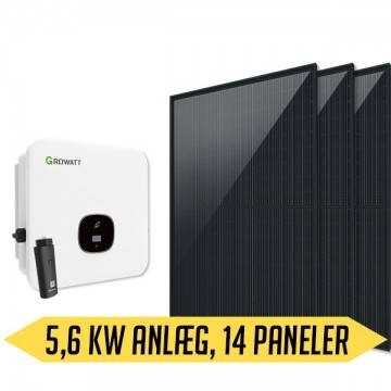 Growatt solcellepakke 5,6 kWp Jeg vil gerne modtage et tilbud på montage