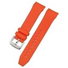 21mm 22mm krökt slutgummi klockband för tissot T120 SEASTAR T120407A T120417A Black Orange Silicone Watch Strap Wrist Armband