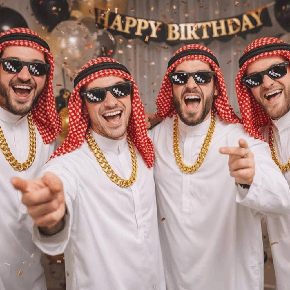 Cosplay Arabisk Kostym Röd Huvudduk Halloweenkostymer Bekväm Arabisk Rockset Födelsedagskalas cm