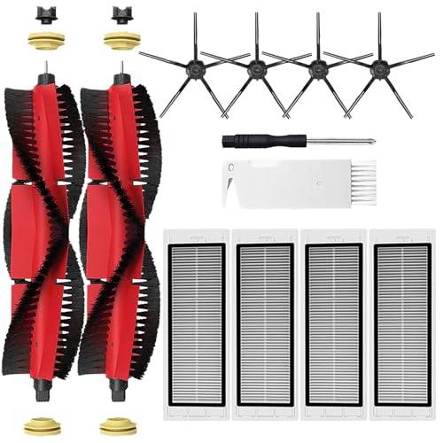 Tillbehörskit för Xiaomi Roborock S5 Max S6 Pure S6 Max S6 MaxV S65 S60 S6 S55 S51 S50 S5, ersättning för Xiaomi Roborock Dammsugare, 4 x HEPA-filter, 1 x huvudborste, 4 x sidoborstar