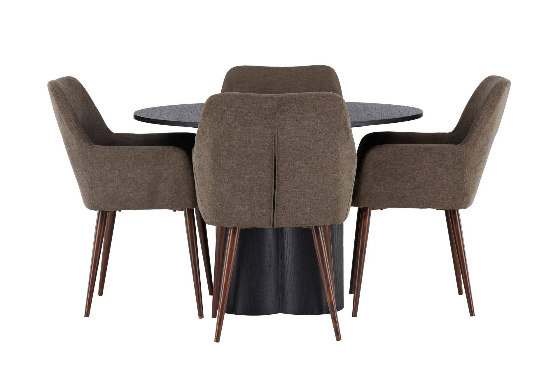 Olivia Matgrupp 110 cm Rund med 4 Tomorrow Stolar - Svart Venture Home