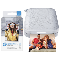 HP - Sprocket Luna Pocket Photo Printer + Luna Zink Paper 50 pcs 2x3" - Bundle