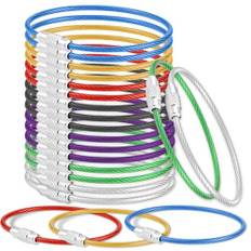 21 st tråd nyckelring kabel stora nyckelringar i rostfritt stål vajer multifunktionell stor nyckelring nyckelring stor 7 färger med vridlås för bagagelapp ID-bricka