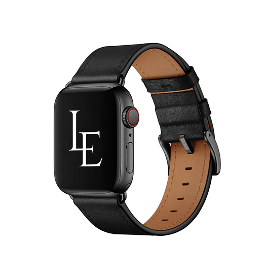 Apple Watch (42/44/SE/45/46/49mm) -  L'Empiri™ Verona Ægte Læder Rem - Mat Sort