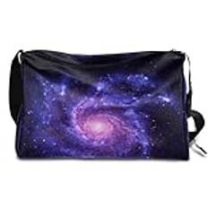 Cosmos spiral galax läder duffelväska för man kvinna pojkar flickor, galax helg övernattning sport gymväska resväska enkel axel crossbody handväska, Färg, 18.5L, Väskorganiserare