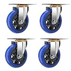 Swivel Casters Wheels 4pcs, Silent Caster For Furniture, Moving Caster Wheels Swivel Wheels, Heavy Duty Caster Wheels, Premium No Noise Wheels For Furniture And Cart, Blue castor wheel (