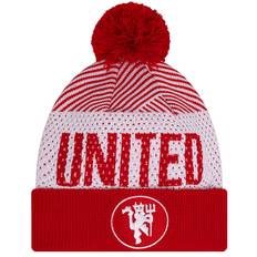 New Era Hue m. Kvast - Strik - Manchester United - Rød/Hvid - New Era - 6-12 år (116-152) - Hue