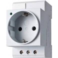 Schuko Stikkontakt med LED for DIN-skinne montage 16A