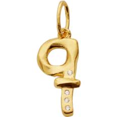Maanesten Q Alphabet Pendant Dam Hängsmycken Stl. - Från Magasin - Gold (Q)