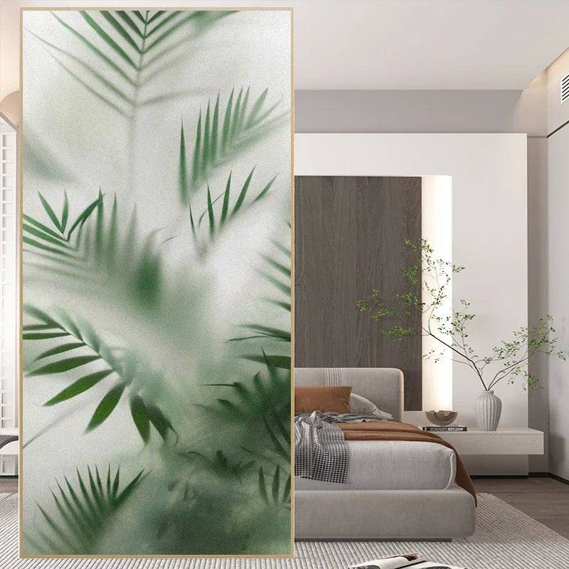 Fönsterfilm med palmbladsmotiv - B / 90x200cm