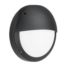 KnightsBridge 230V IP65 18W LED Eyelid Bulkhead CCT with Emergency & Microwave Sensor Black