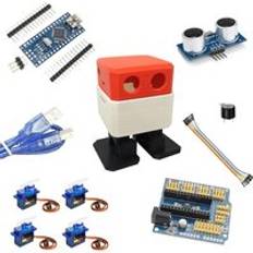 Otto robot arduino nano walking sg90 servos ultraljudssensor hinder undvikande barnstam lärande 3d tryckt chassi - Med elektronisk