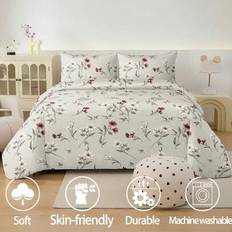 2/3pcs/Set Botanical Flower Pattern Duvet Cover Set Easy Care Microfiber Soft Bedding Set Soft Breathable Wrinkle-Free Better For Sleep, Luxury Hotel - Multicolor - Multi-size
