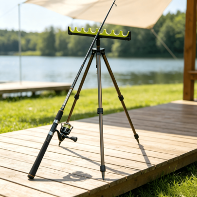 1 utfällbar och justerbar fiskespöhållare med spår för att hålla flera fiskespön samtidigt; stabil och halkfri, fast monterad i marken, lämplig för vi - Flera specifikationer (Multi-size)