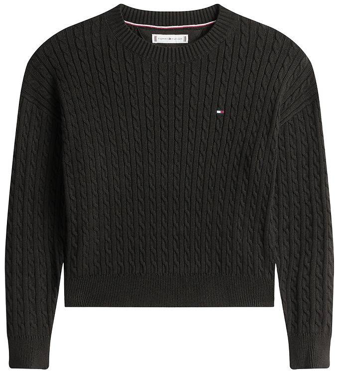 Tommy Hilfiger Bluse - Strik - Black - Tommy Hilfiger - 12 år (152) - Bluse