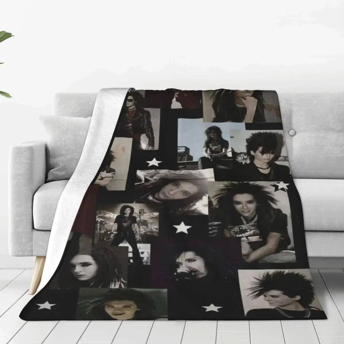 Bill Kaulitz- Tokio Hotel Filtar Fleece Tryck Multifunktionell Ultralen Kastfilt för Hem Utomhus Sängkläder Kastfiltar
