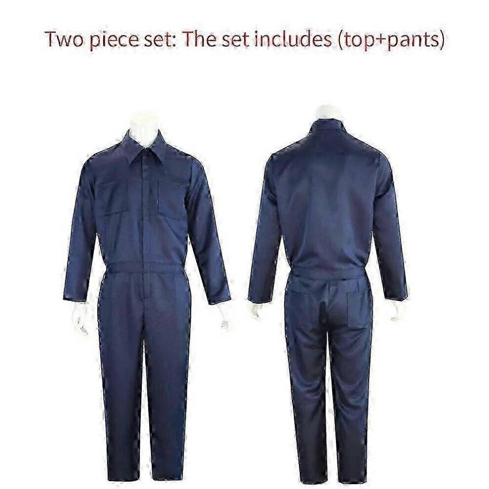 (XL, A) 2024 Adult Michael Myers Cosplay Costume Mask Props Halloween Jumpsuit Outfits Horror Bloody Killer Carnival Party Costume For Men