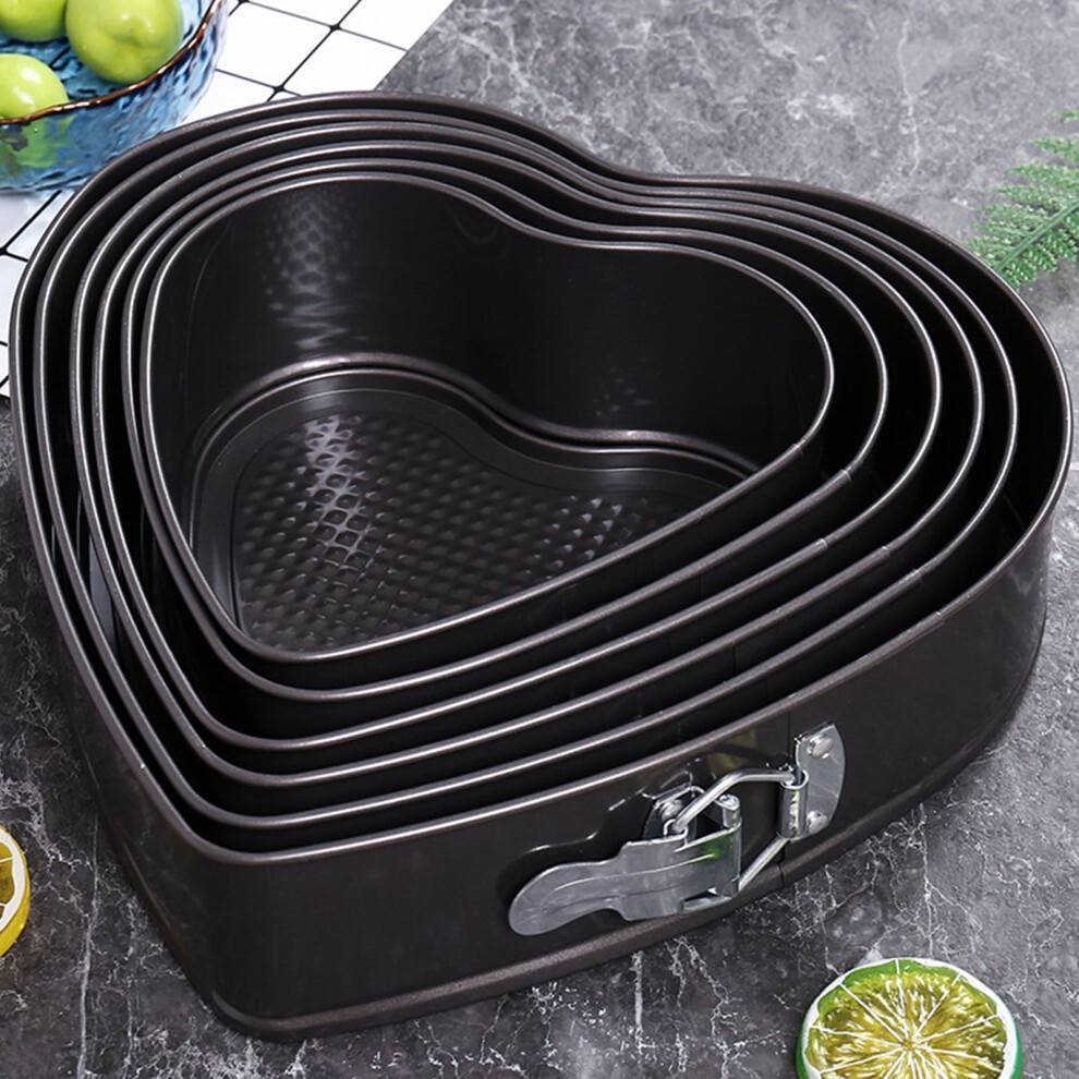 opvise hjerteformet springform, fødevaregodkendt, BPA-fri, varmebestandig, genanvendelig, mikrobølgeovnssikker, non-stick cheesecake-form, 22 cm