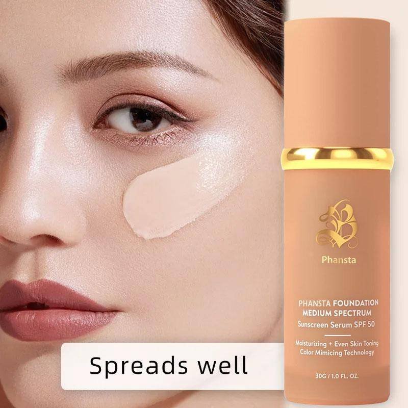 4-i-1 Flytande Foundation Återfuktande SPF 50+ Full Täckning Concealer Vattentät Långvarig Naturlig Finish Ansiktssmink