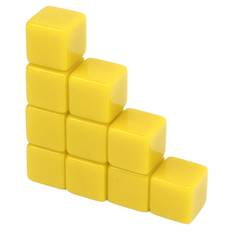 30 Pcs 16mm Dice Set Six Sided Blank Dice Write On Cubes Game for Math Teaching Education Yellow