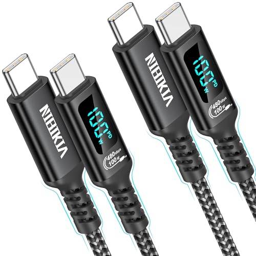 NIBIKIA USB C Kabel 1M 2Stück 100W Schnellladekabel USB C auf USB C Kabel