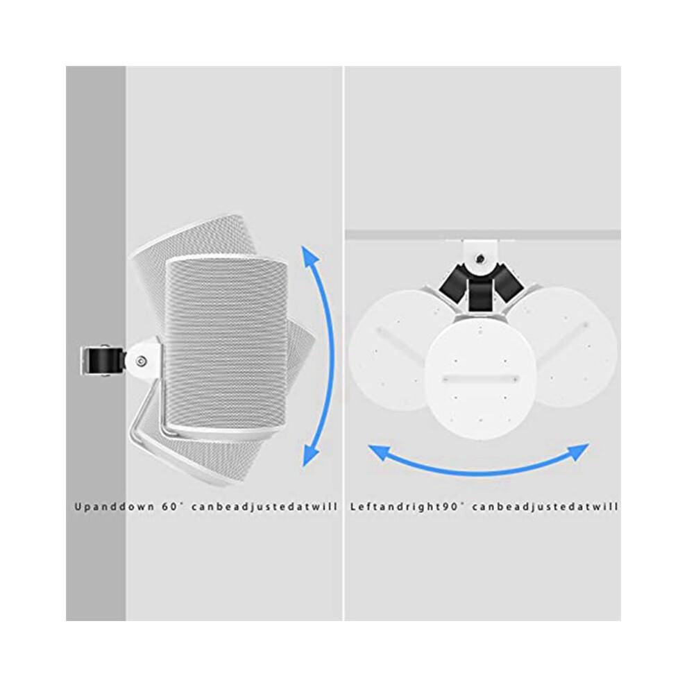 2X Wall Mount Bracket for Era 100, Wireless Speaker Space Saving Home Metal Wall Stand Holder, White