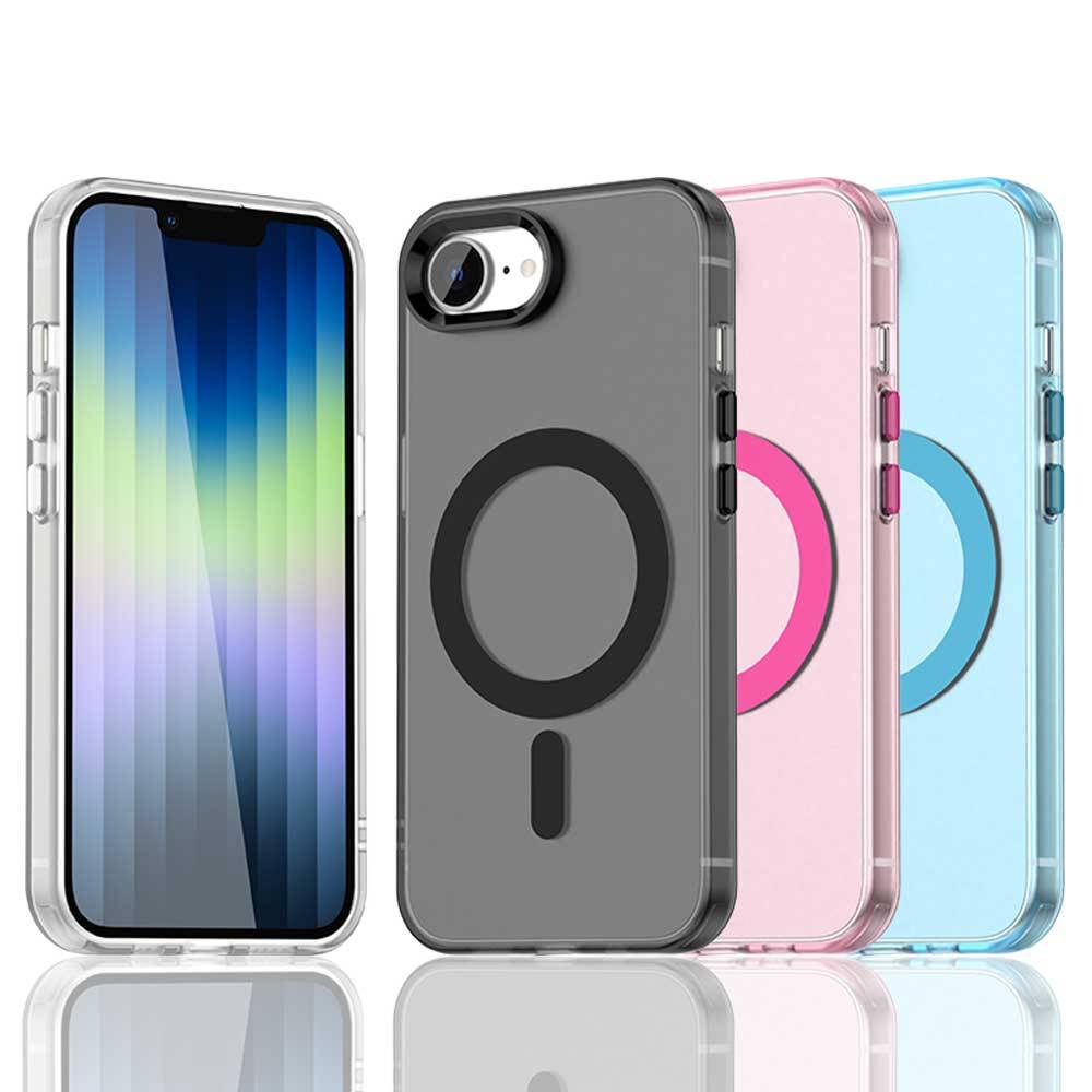 Magnetic Wireless Charging Case For Apple iPhone 17e 16e 16 Pro Max 15 14 Plus Cover Candy Colors Transparent Back Shell Coque