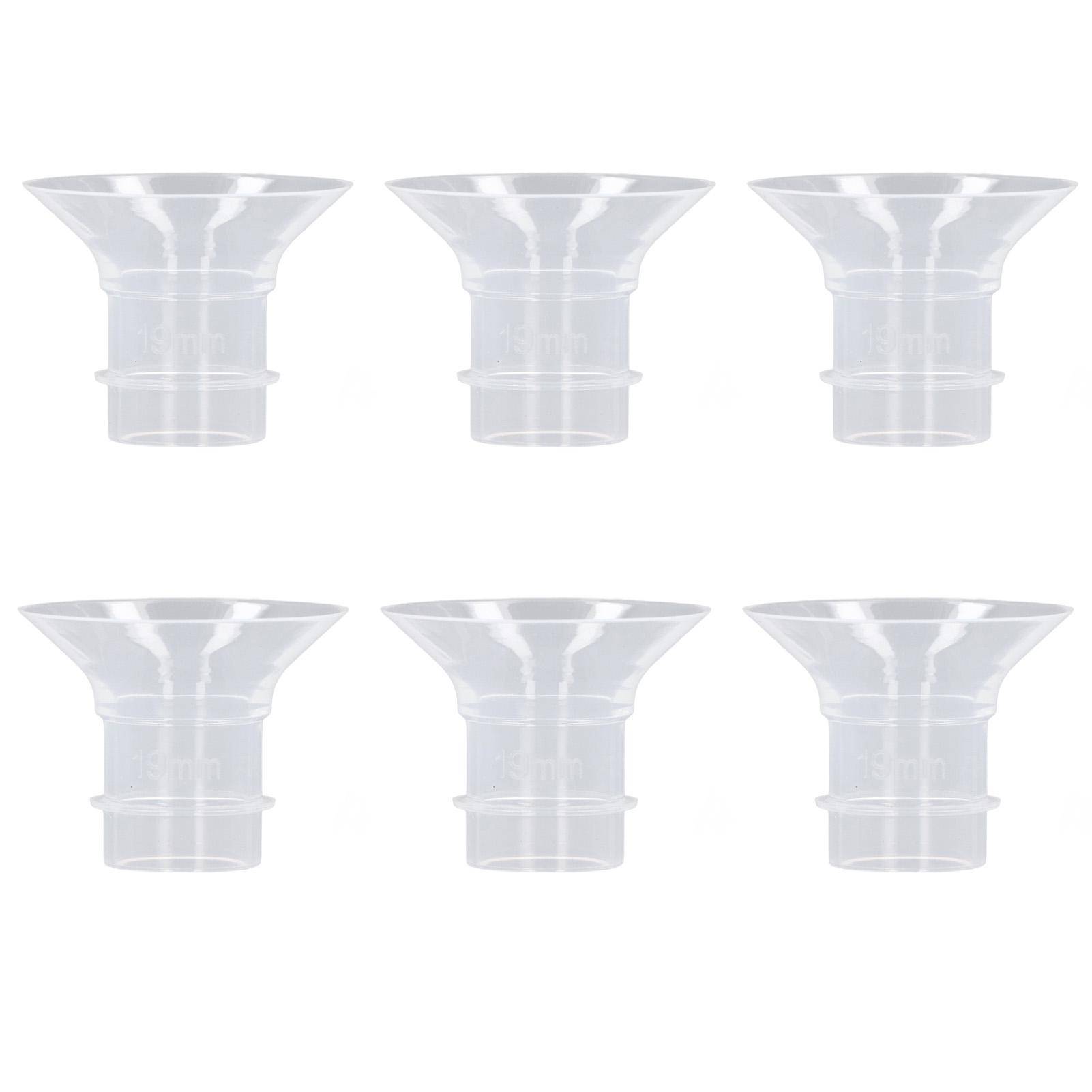 6 st flänsinsatser handsfree bröstpump bärbar portabel Spectra 24 mm sköldar flänsar 19 mm / 0,7 tum white