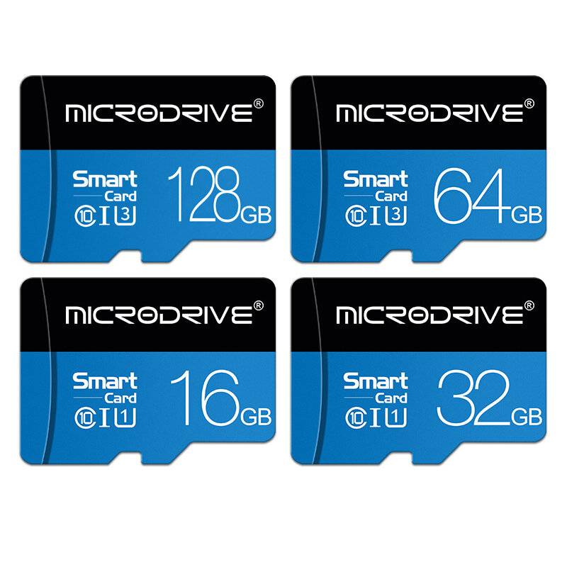 Mikrodriv Klass 10 Hög Hastighets TF Minneskort 32GB 64GB 128GB 256GB Micro SD-Kort Flashkort Smartkort för Telefonkamer