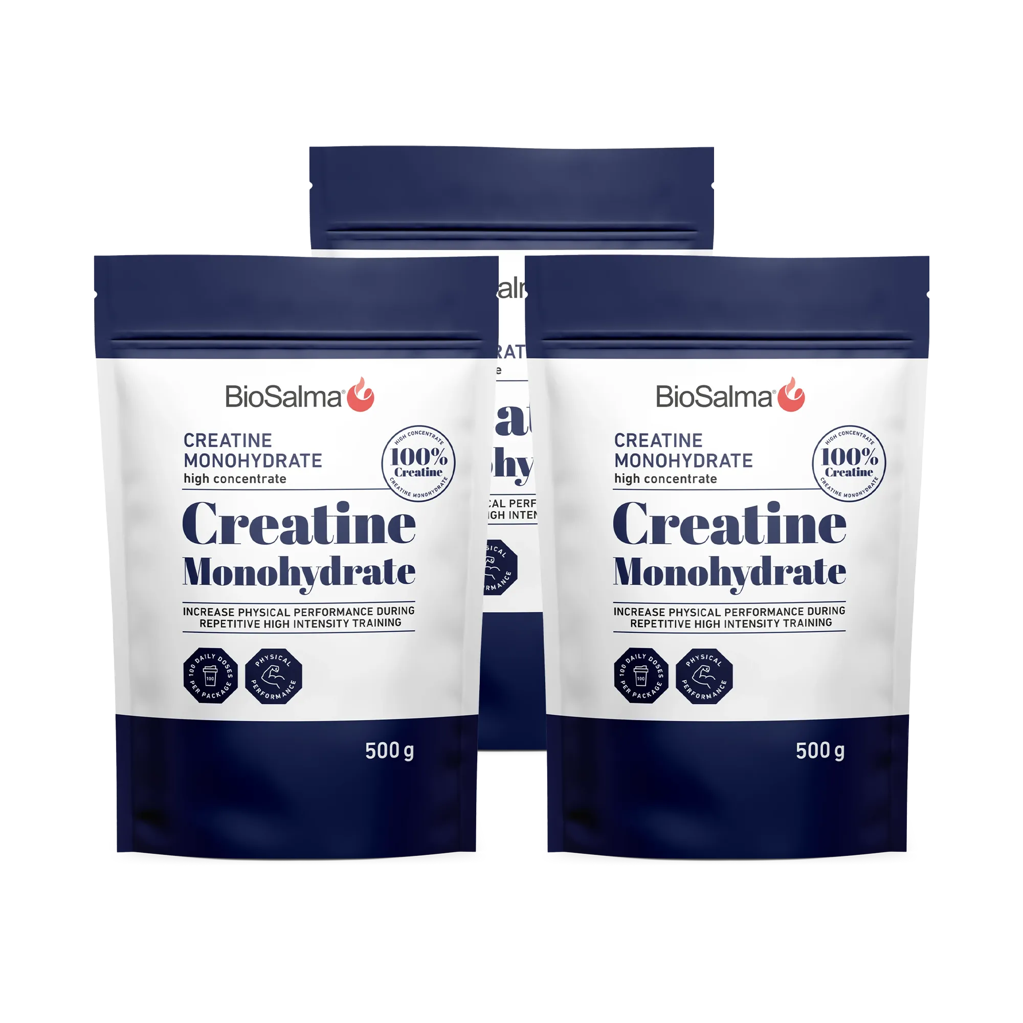 3 X Biosalma Creatine Monohydrat 500 G.