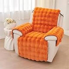 Plush Recliner Slipcover, Home Faux Fur Fluffy Recliner Chair Slipcover, Non Slip Reclining Couch Cover, Soft Comfort Sofa Slipcover, Washable Furniture Protector,05