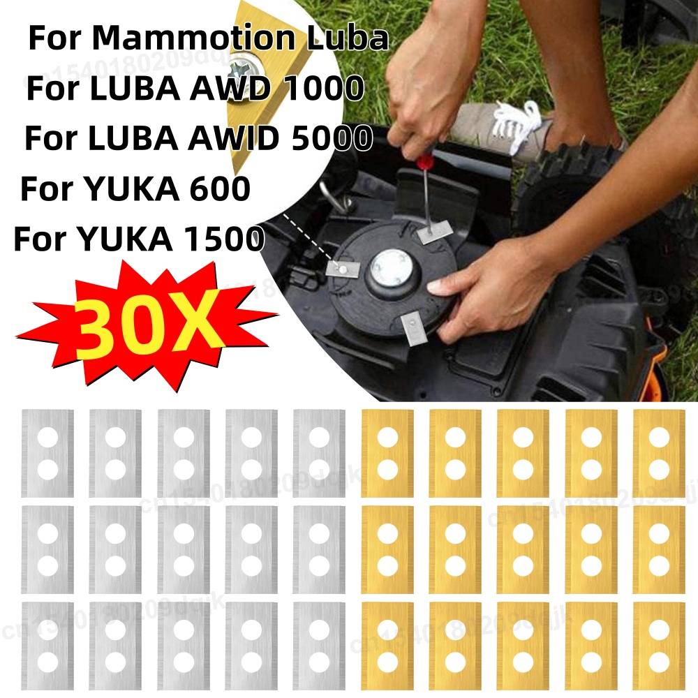 30Pcs Metal Cutting Blade Lawn Mower Cutting Blades Kit For Mammotion Luba/Yuka Robot Garden Robotic Lawnmower Tools