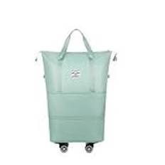 AENZA Vikbar resväska med stor kapacitet, utbyggbart handbagage med avtagbara hjul, förvaring, fitnessväska för affärsresor, resväska för studenter, Grön, 100*55*22CM