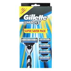 Gillette Mach 3 1 handle + 5 razor heads Classic Safety Razor Blades Straight Shaver for Men