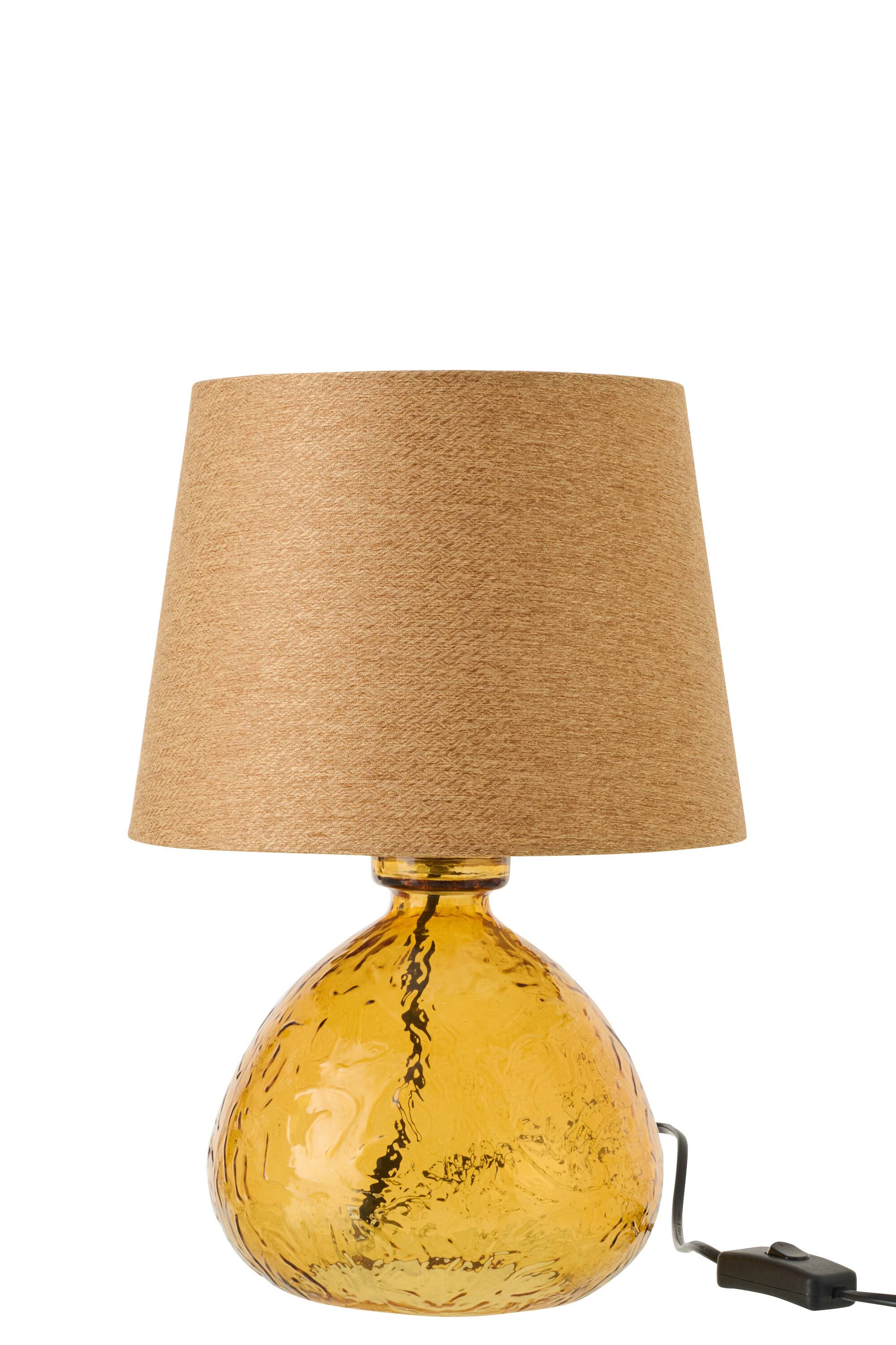 J-Line - Bordlampe Glaskugle Gul 24x24x32cm.