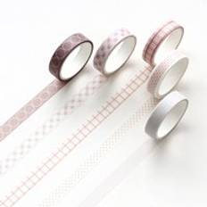 5 st / lot söt washi tejp set höst blomma japansk brevpapper rutnät fall maskeringstejp scrapbooking självhäftande konst leveranser - Sakura